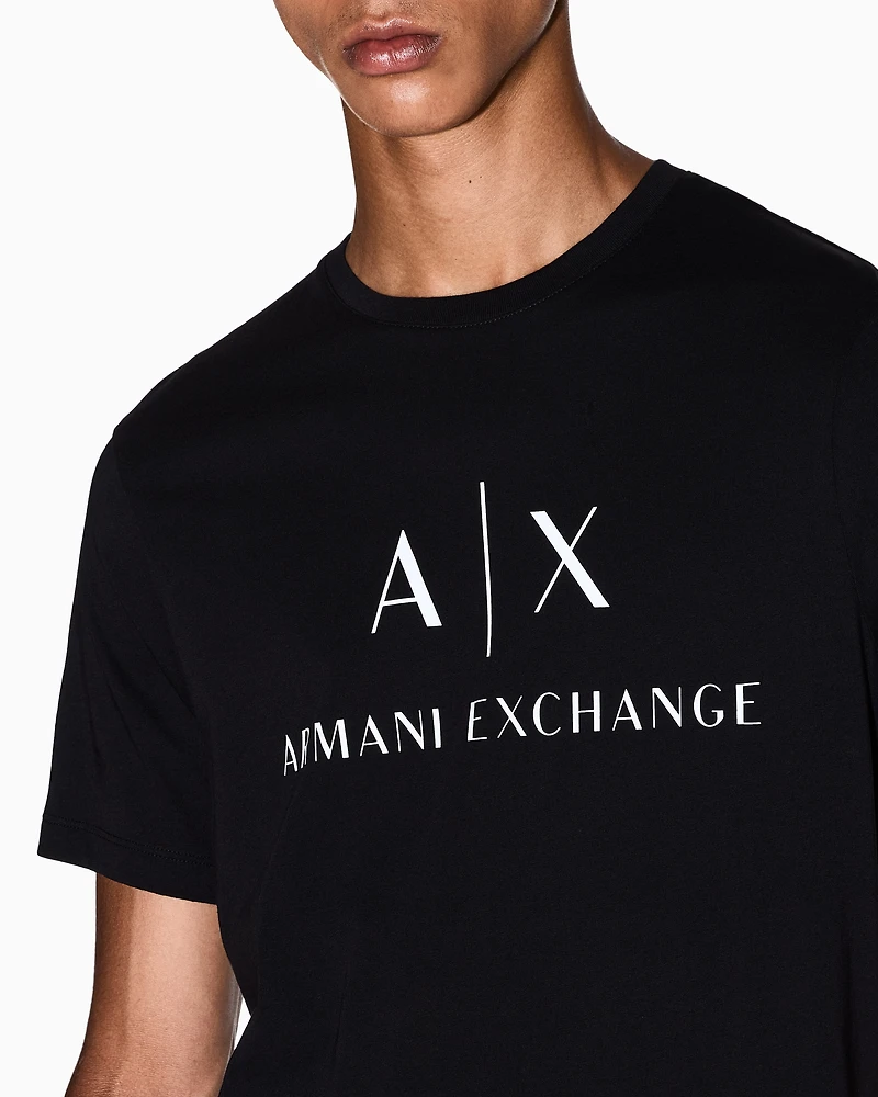 Armani Exchange - Slim fit jersey T-shirt with logo, Man, Black, Size: