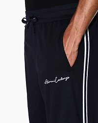 Armani Exchange - Logo Signature Joggers, Man, Navy Blue, Size: