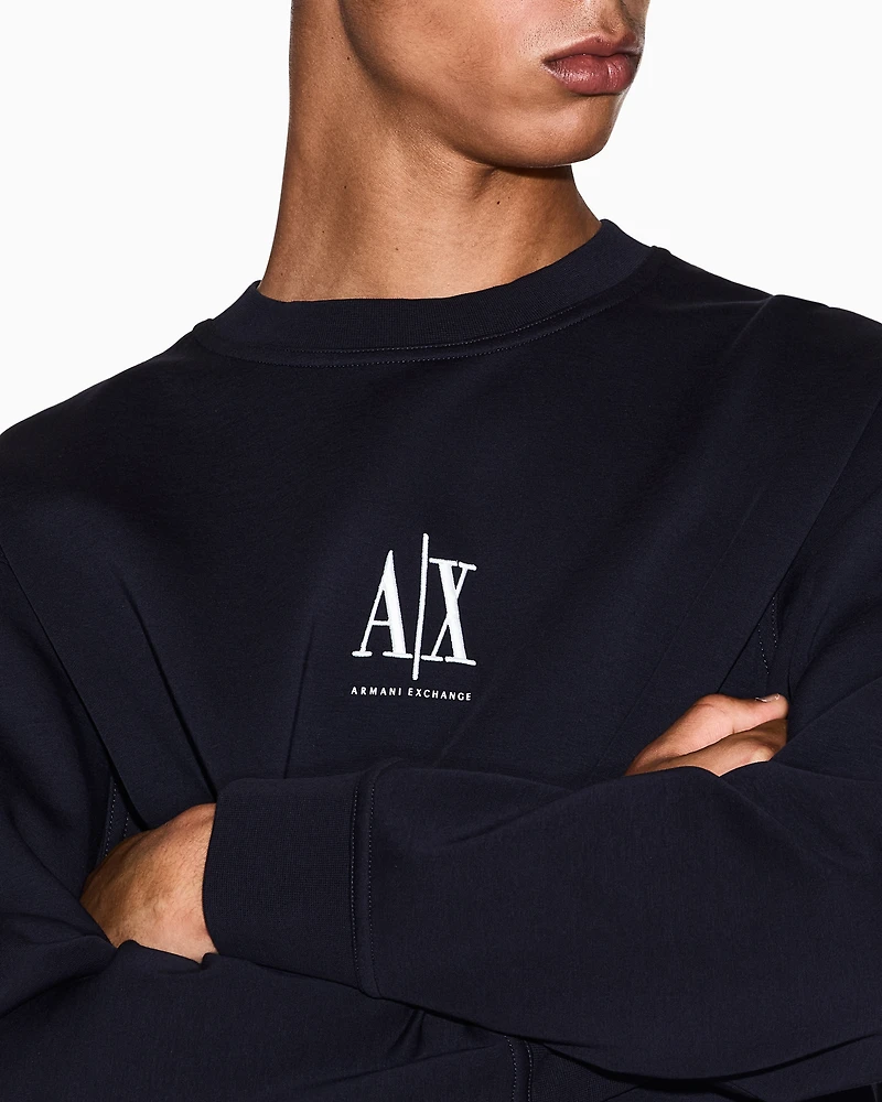 Crewneck sweatshirt with embroidered logo
