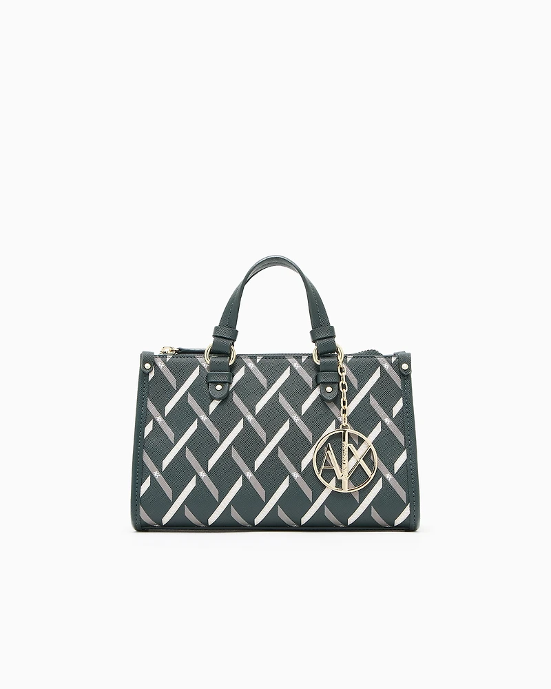 Mini bag with geometric print