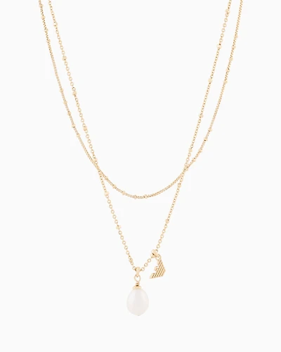 Emporio Armani -  Gold-Tone Brass Pendant Necklace, Woman, Multicoloured, Size: TU