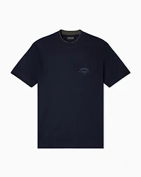Emporio Armani - ASV Lyocell-blend jersey T-shirt with contrasting details, Man, Navy Blue, Size: