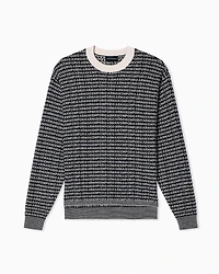 Emporio Armani - Virgin-wool jumper with all-over jacquard signature logo, Man, Black, Size: