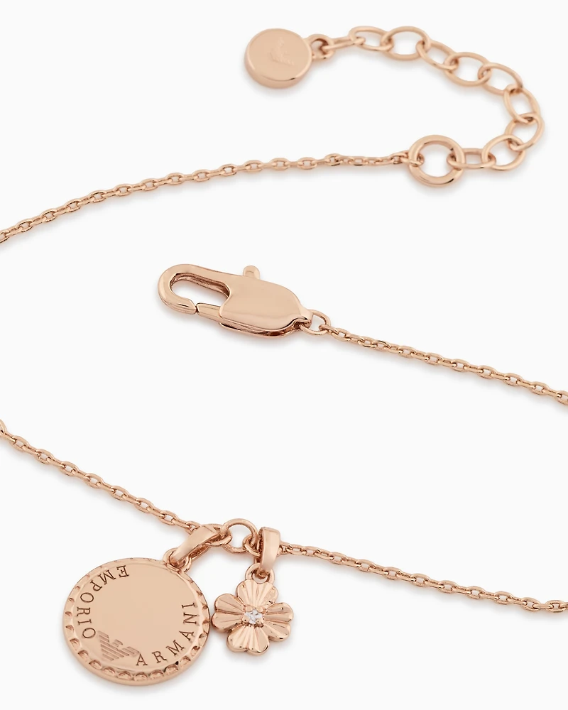Emporio Armani -  Rose Gold-Tone Brass Pendant Bracelet, Woman, Multicoloured, Size: TU