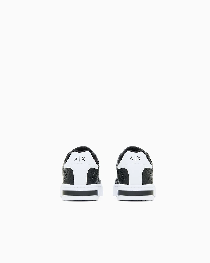Lace-up sneakers with allover embossed logo