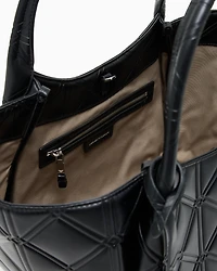 Emporio Armani - Nappa leather-effect shopper bag with embossed motif, Woman, Black, Size: TU