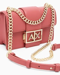 Armani Exchange - Shoulder bag with metal logo, Woman, Pink, Size: TU