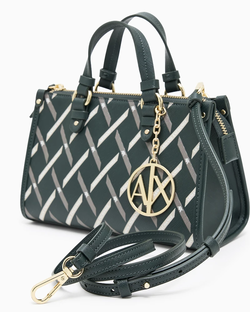 Mini bag with geometric print