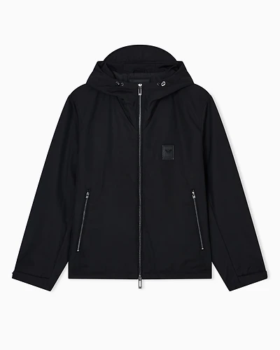 Emporio Armani - Nylon jacket with hood and visor, Man, Black, Size: