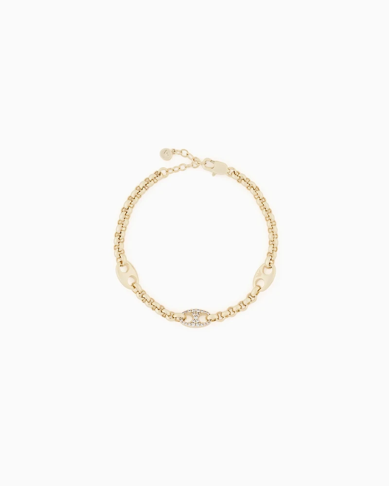Emporio Armani -  Gold-Tone Brass Station Bracelet, Woman, Multicoloured, Size: TU