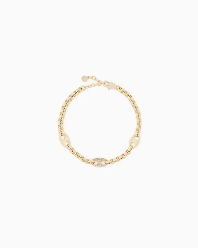 Emporio Armani -  Gold-Tone Brass Station Bracelet, Woman, Multicoloured, Size: TU