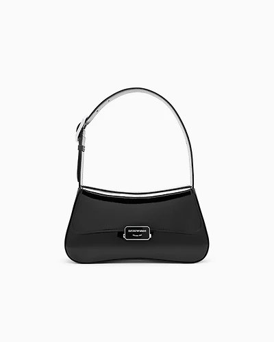 Emporio Armani - Patent-effect shoulder bag, Woman, Black, Size: TU