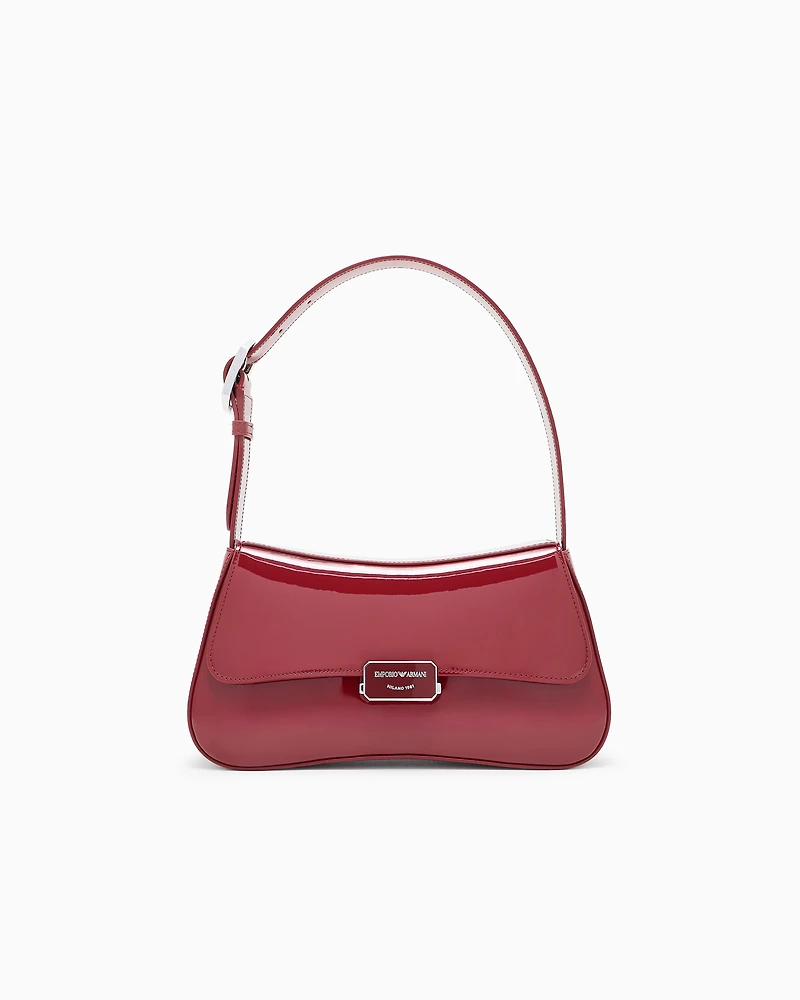 Emporio Armani - Patent-effect shoulder bag, Woman, Red, Size: TU