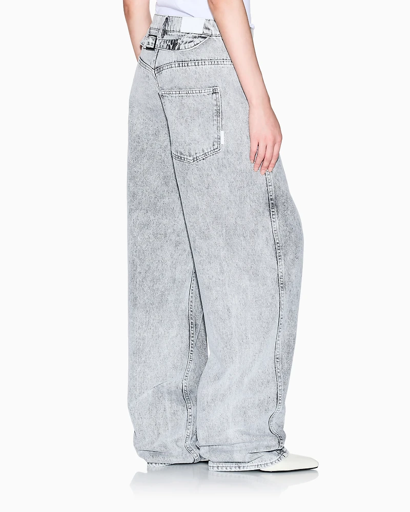 Armani Exchange - Stonewashed denim jeans., Woman, Grey, Size: