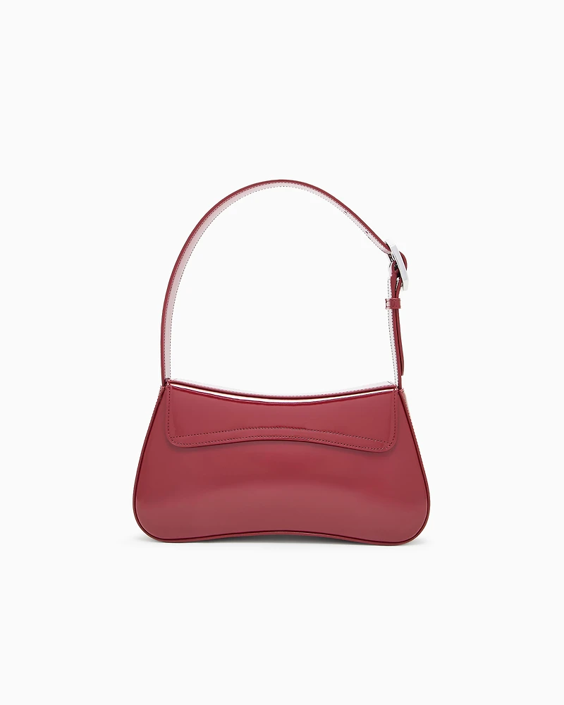 Emporio Armani - Patent-effect shoulder bag, Woman, Red, Size: TU
