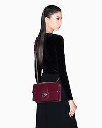 Armani Exchange - Shoulder bag with metal logo, Woman, Burgundy, Size: TU