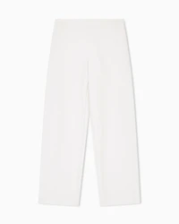 Emporio Armani - ASV embossed, textured jersey palazzo trousers, Woman, Beige, Size: