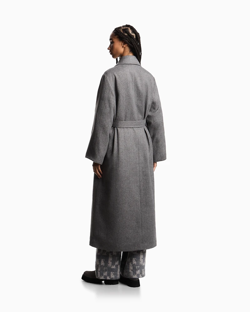 Emporio Armani - Coat water-repellent fabric with a chevron motif, Woman, Grey, Size: