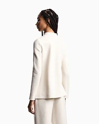 Emporio Armani - Embossed, textured jersey jacket, Woman, Beige, Size: