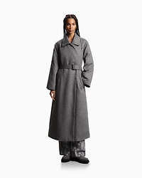 Emporio Armani - Coat water-repellent fabric with a chevron motif, Woman, Grey, Size: