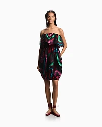 Emporio Armani - Multicoloured fil coupé organza dress with a ruffle, Woman, Size: