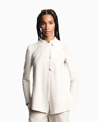 Emporio Armani - Embossed, textured jersey jacket, Woman, Beige, Size: