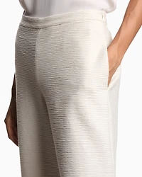 Emporio Armani - ASV embossed, textured jersey palazzo trousers, Woman, Beige, Size: