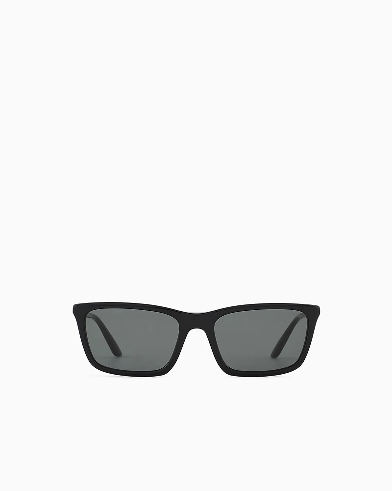 Emporio Armani - Women’s rectangular sunglasses, Woman, Black, Size: 55L
