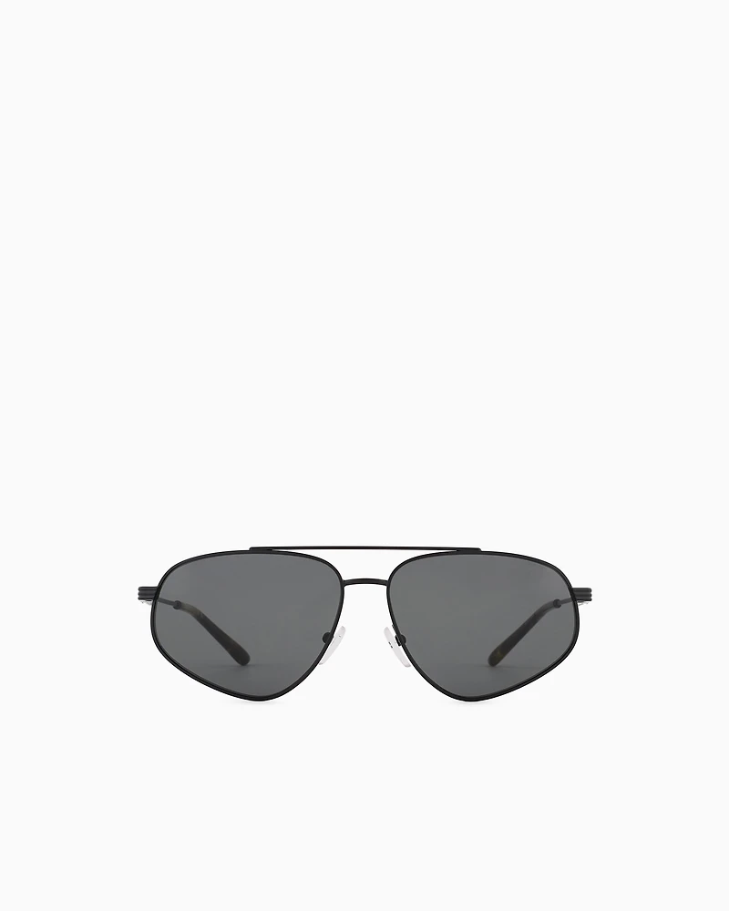 Emporio Armani - Men’s aviator sunglasses, Man, Black, Size: 59L