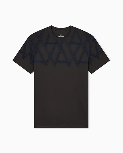 Armani Exchange - Regular fit T-shirt with maxi print, Man, Brown, Size: