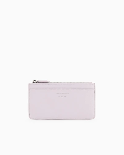 Emporio Armani - MyEA deer-print card holder with zip, Woman, Pink, Size: TU