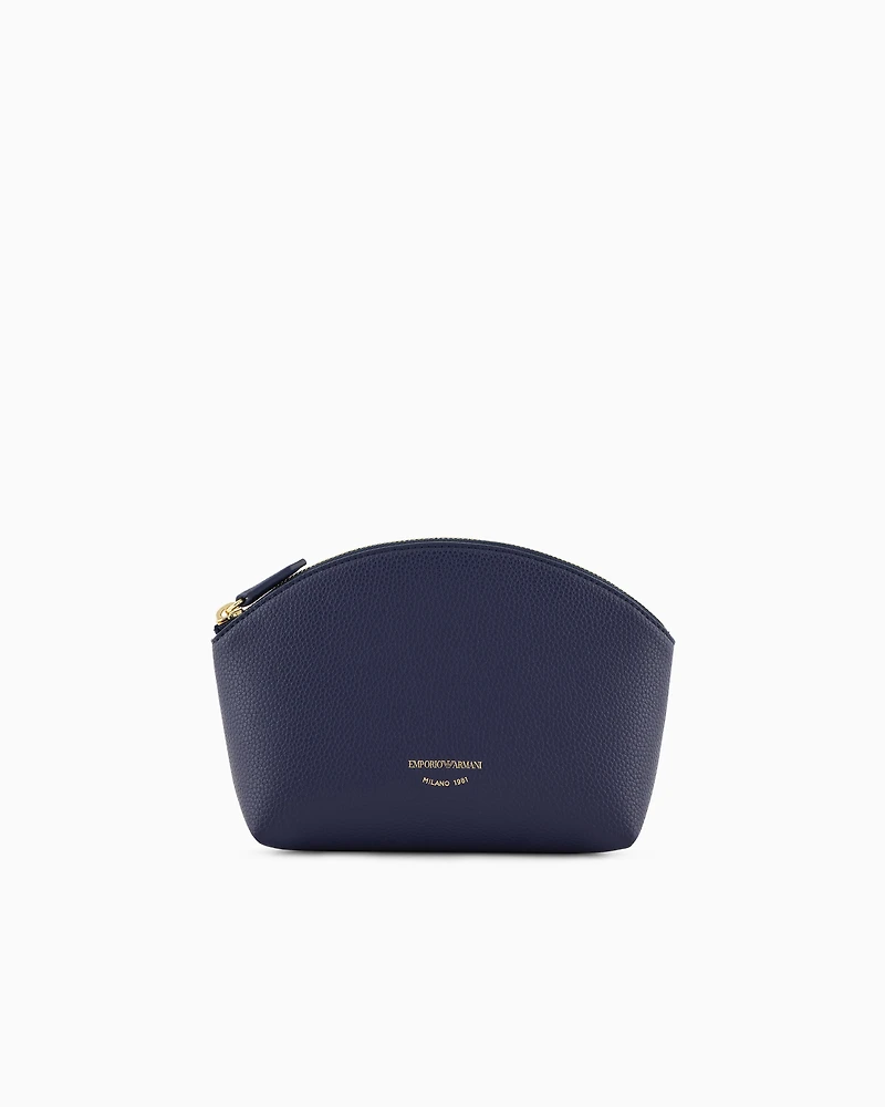 Emporio Armani - MyEA deer-print washbag, Woman, Blue, Size: TU