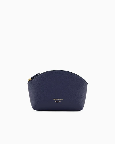 Emporio Armani - MyEA deer-print washbag, Woman, Blue, Size: TU
