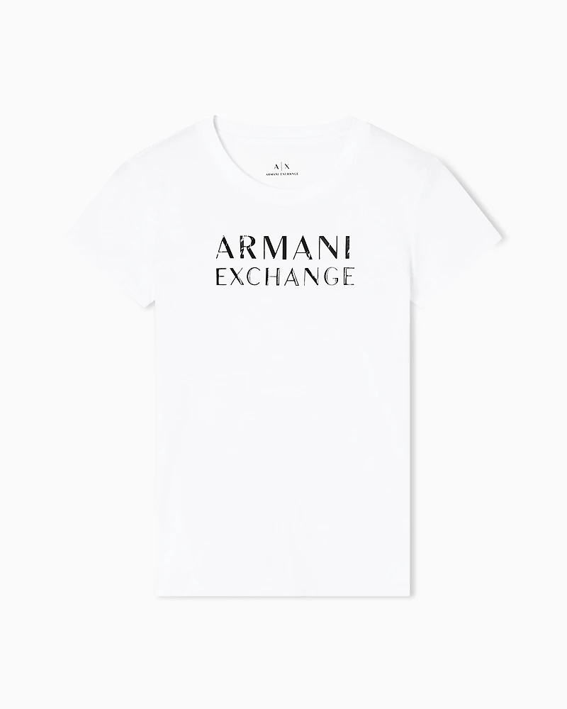 Armani Exchange - Jersey T-shirt with logo, Woman, White, Size: