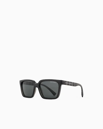 Armani Exchange - Men's rectangular shaped sunglasses, Man, Black, Size: 56L