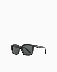 Armani Exchange - Men's rectangular shaped sunglasses, Man, Black, Size: 56L