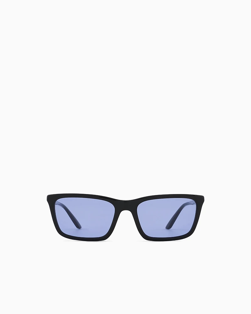 Emporio Armani - Women’s rectangular sunglasses, Woman, Black, Size: 55L