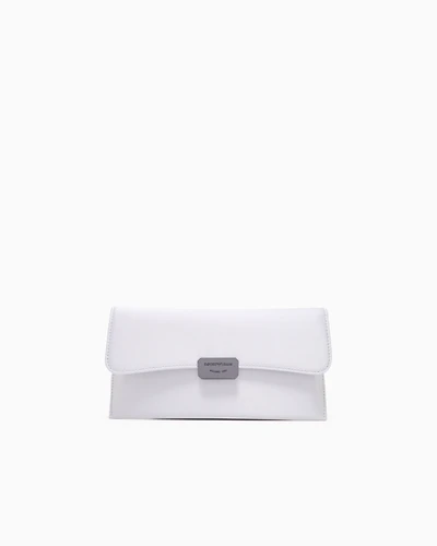 Emporio Armani - Satin clutch bag, Woman, Grey, Size: TU