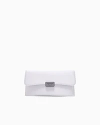 Emporio Armani - Satin clutch bag, Woman, Grey, Size: TU
