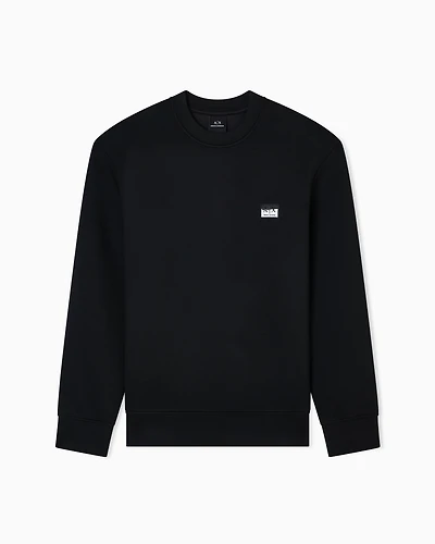Armani Exchange - Crewneck sweatshirt with patch, Man, Black, Size: