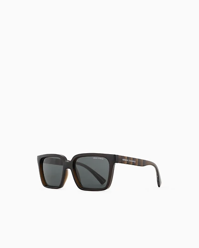 Armani Exchange - Men's rectangular shaped sunglasses, Man, Brown, Size: 56L
