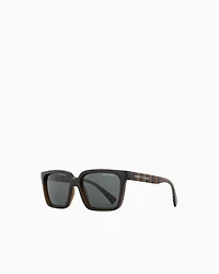 Armani Exchange - Men's rectangular shaped sunglasses, Man, Brown, Size: 56L