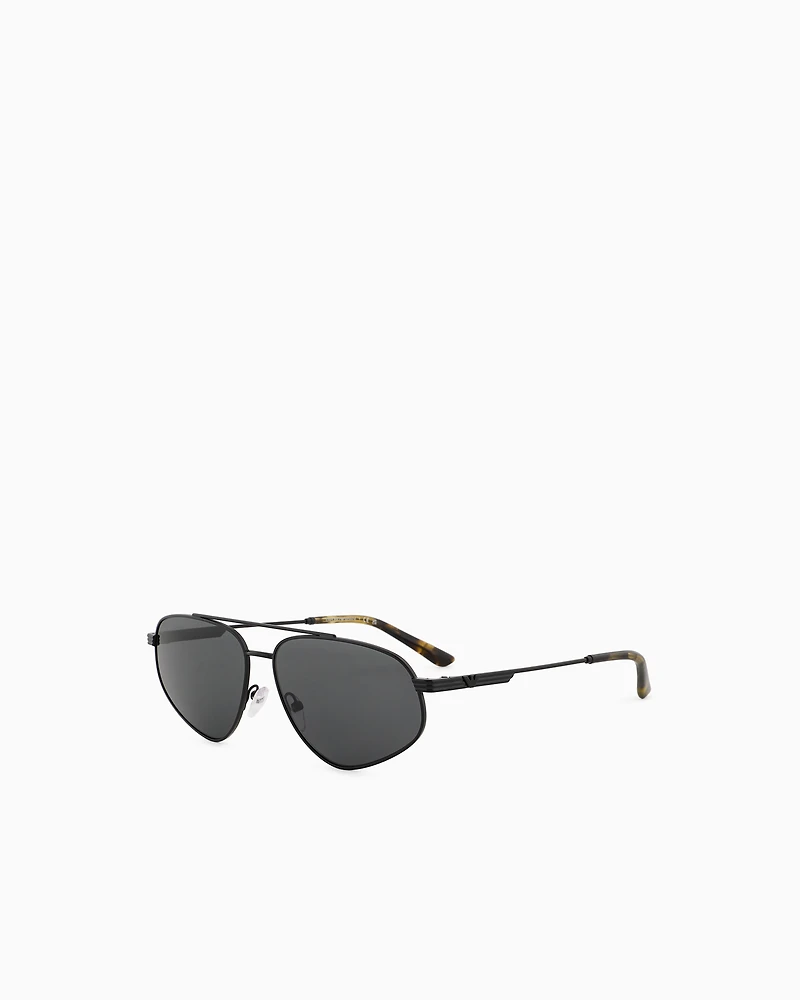 Emporio Armani - Men’s aviator sunglasses, Man, Black, Size: 59L