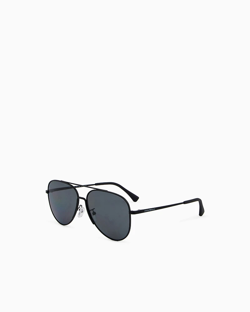 Emporio Armani - Men’s aviator sunglasses Asian fit, Man, Black, Size: 60L