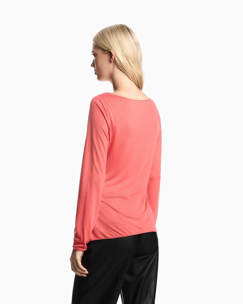 Emporio Armani - Jersey jumper with twist, Woman, Red, Size:
