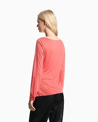 Emporio Armani - Jersey jumper with twist, Woman, Red, Size: