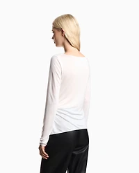 Emporio Armani - Jersey jumper with twist, Woman, Beige, Size: