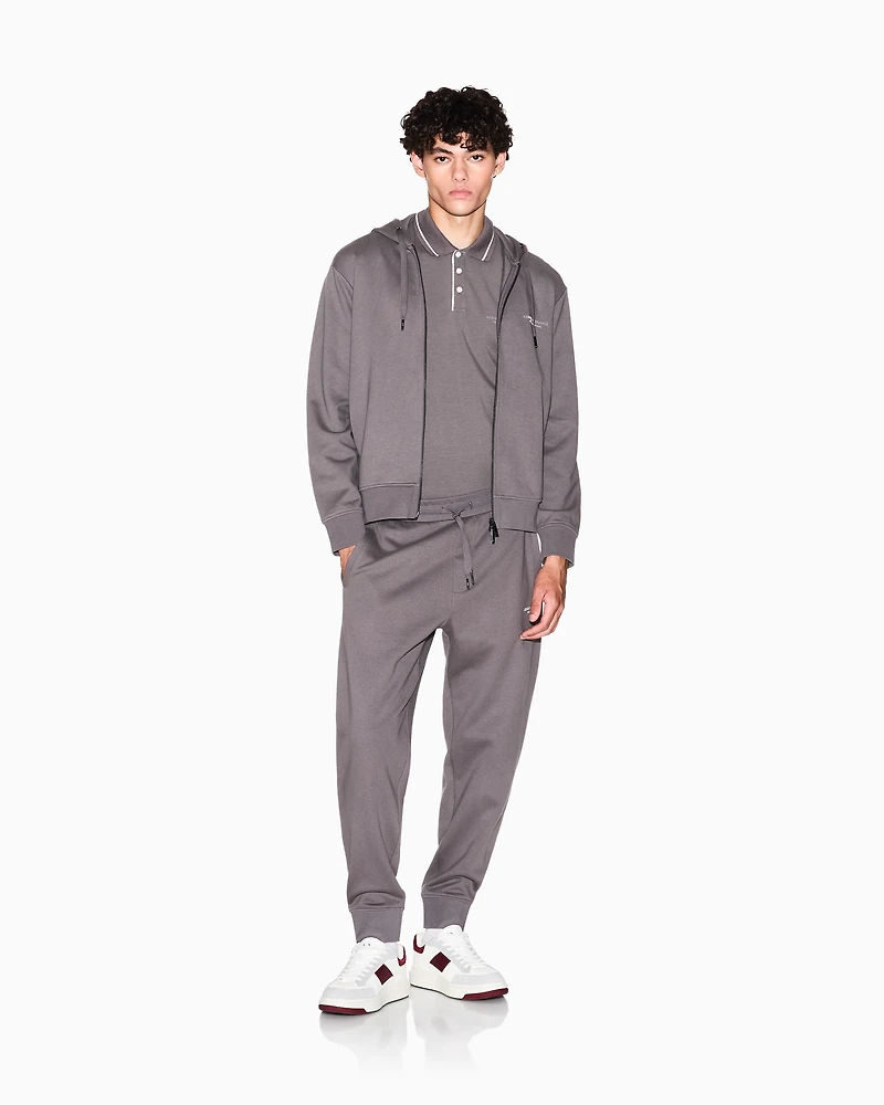 Armani Exchange - Basic zip-up hoodie, Man, Grey, Size: