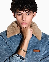 Armani Exchange -  Gold-Tone and Silver-Tone Stainless Steel Double Chain Bracelet, Man, Multicoloured, Size: TU