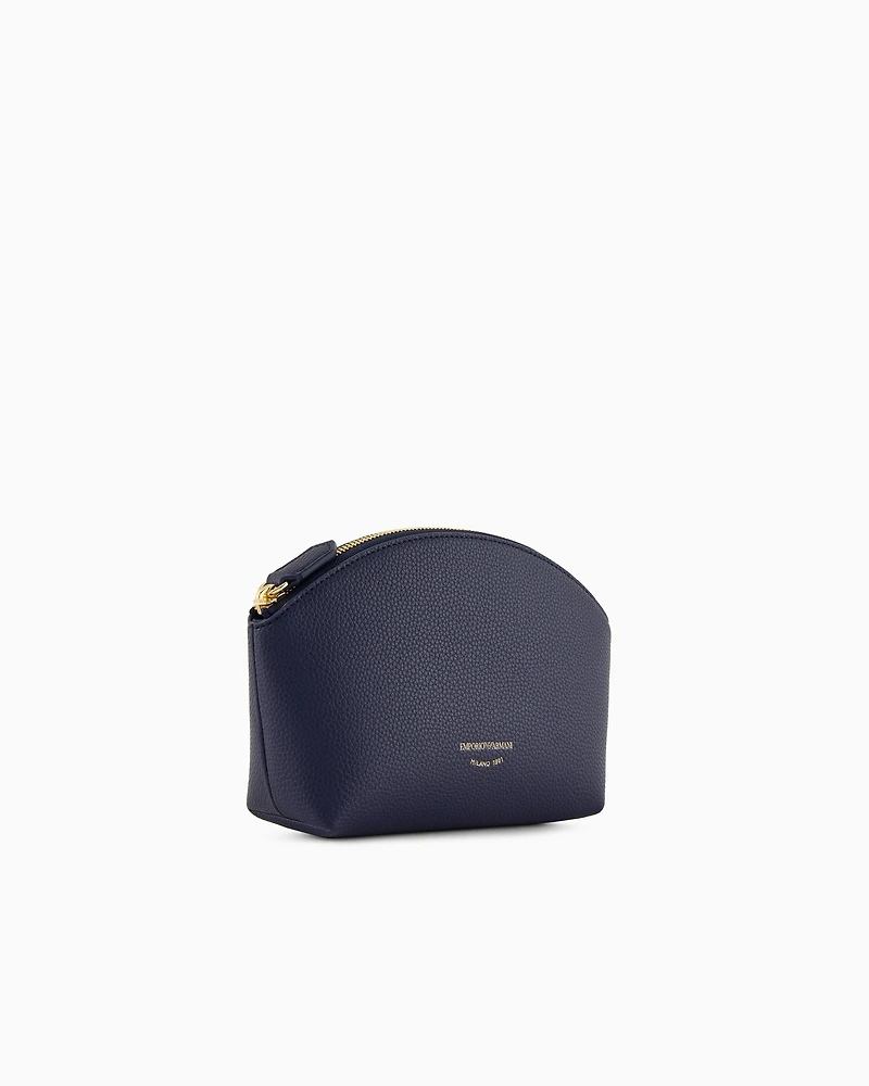 Emporio Armani - MyEA deer-print washbag, Woman, Blue, Size: TU